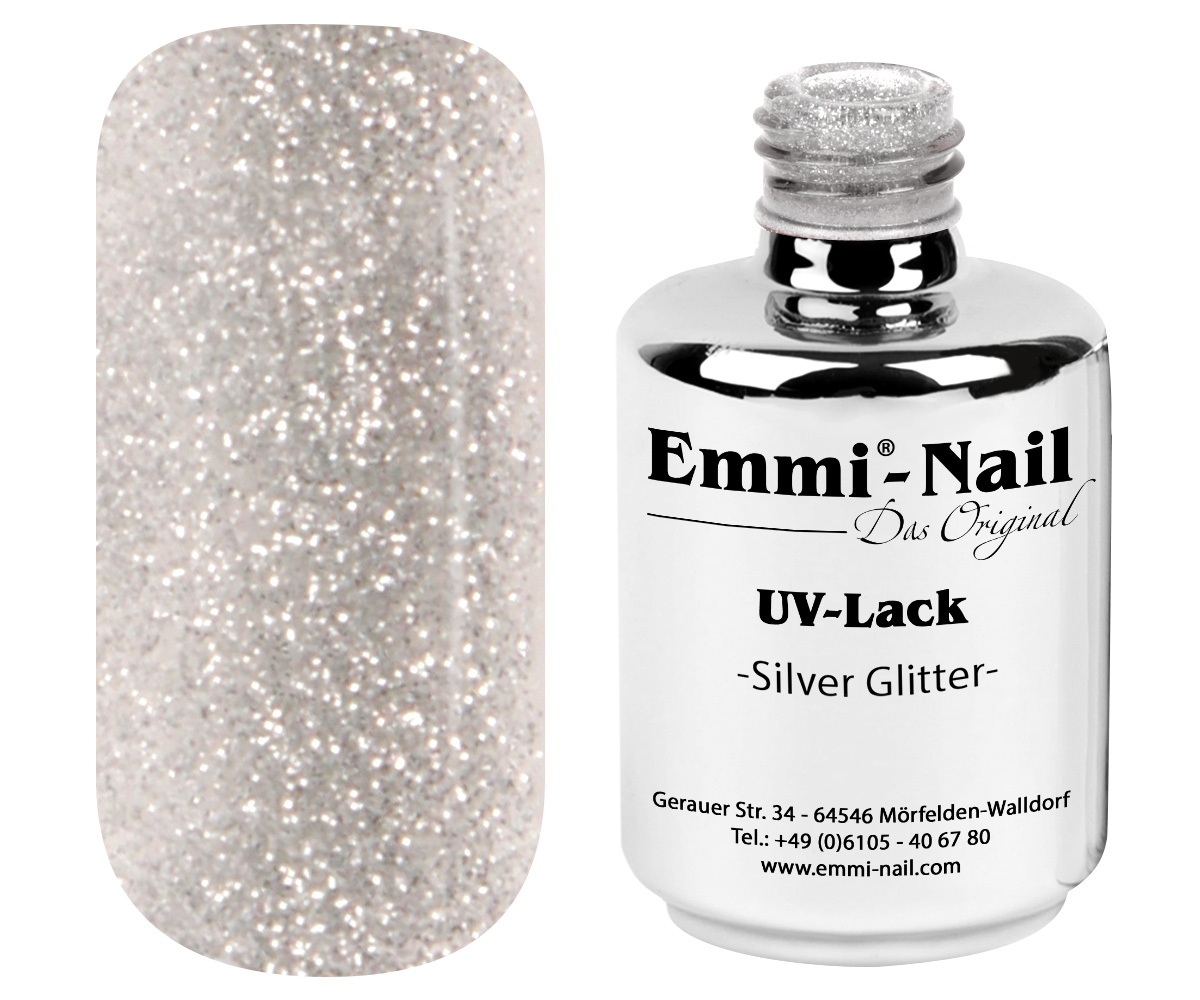 Silver Glitter Semipermanente Emmi-Shellac/ UV-Lack Silver Glitter -L296-