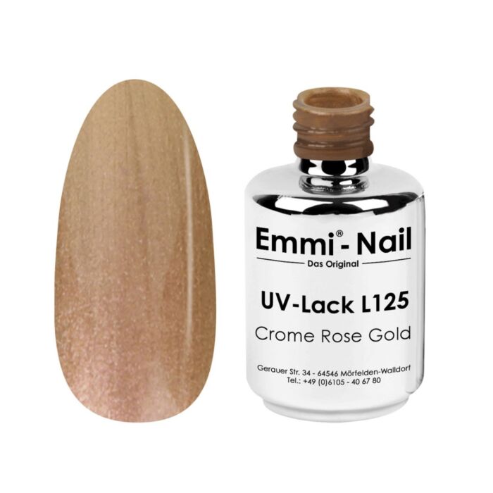 a Semipermanente Emmi-Shellac/ UV-Lack Chrome Rose Gold -L125-