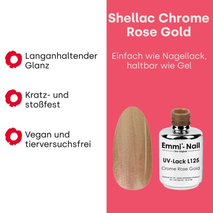 gro 98729.pt03 Semipermanente Emmi-Shellac/ UV-Lack Chrome Rose Gold -L125- - immagine 6