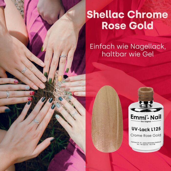 gro 98729.pt05 Semipermanente Emmi-Shellac/ UV-Lack Chrome Rose Gold -L125- - immagine 8