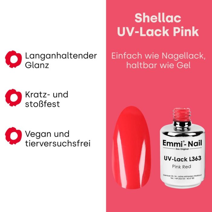 gro 95347.pt03 Semipermanente Emmi-Shellac/ UV-Lack Pink Red -L363- - immagine 5