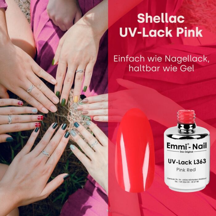 gro 95347.pt05 Semipermanente Emmi-Shellac/ UV-Lack Pink Red -L363- - immagine 6