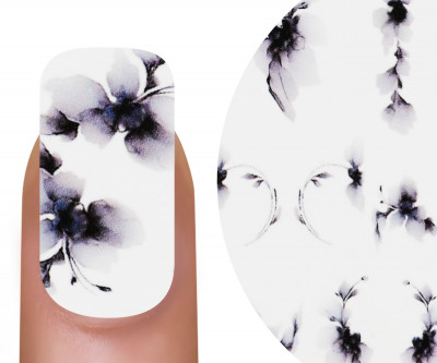 black flower Emmi-Nail Watertattoo Fiori neri 5