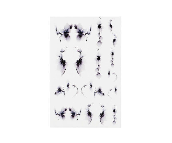 black flower 1 Emmi-Nail Watertattoo Fiori neri 5 - immagine 2