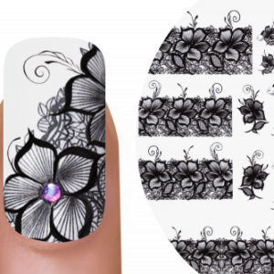 Emmi-Nail Watertattoo Fiori neri 4