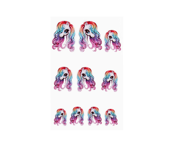 schablone pony Emmi-Nail Watertattoo unicorno arcobaleno - immagine 2