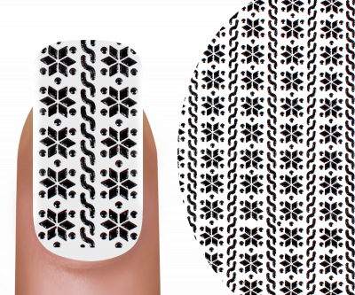 sterne matrix finger wei 1 Emmi-Nail 3D Tattoo Winter nero