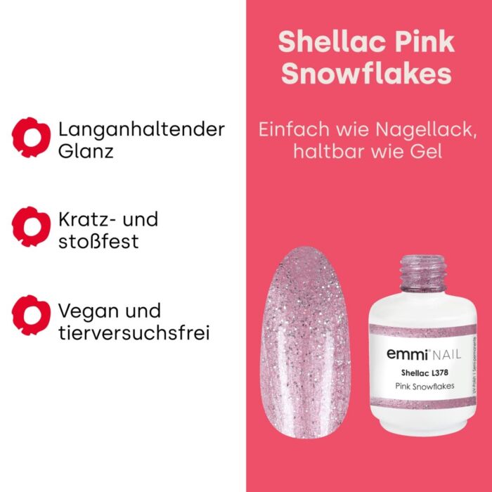 gro 95382.pt03 Semipermanente Emmi-Shellac/ UV-Lack Pink Snowflakes -L378 - immagine 3