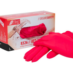 Guanti in nitrile rosso Tg. L