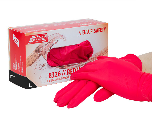 hand l Guanti in nitrile rosso Tg. L