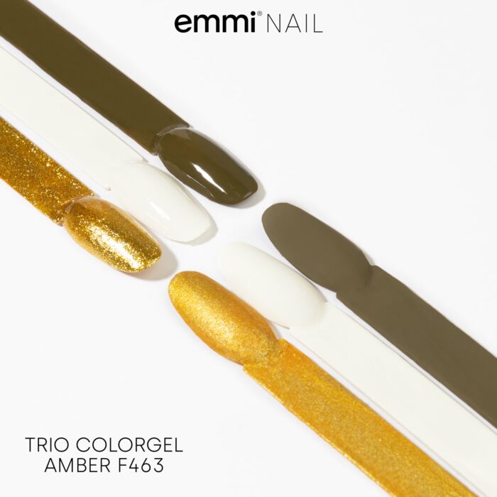 17190 3er creamycolor amber Gel unghie cremoso Mini Set di 3 colori "Amber" -F463-