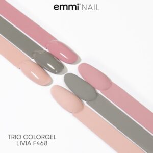 Gel unghie cremoso Mini Set di 3 colori "Livia" -F468-