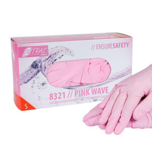 Guanti in nitrile rosa Tg.S