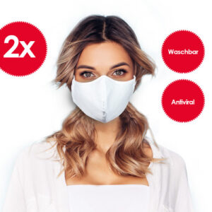 Set di 2 maschere bocca e naso Emmi, maschera con nano-argento lavabile