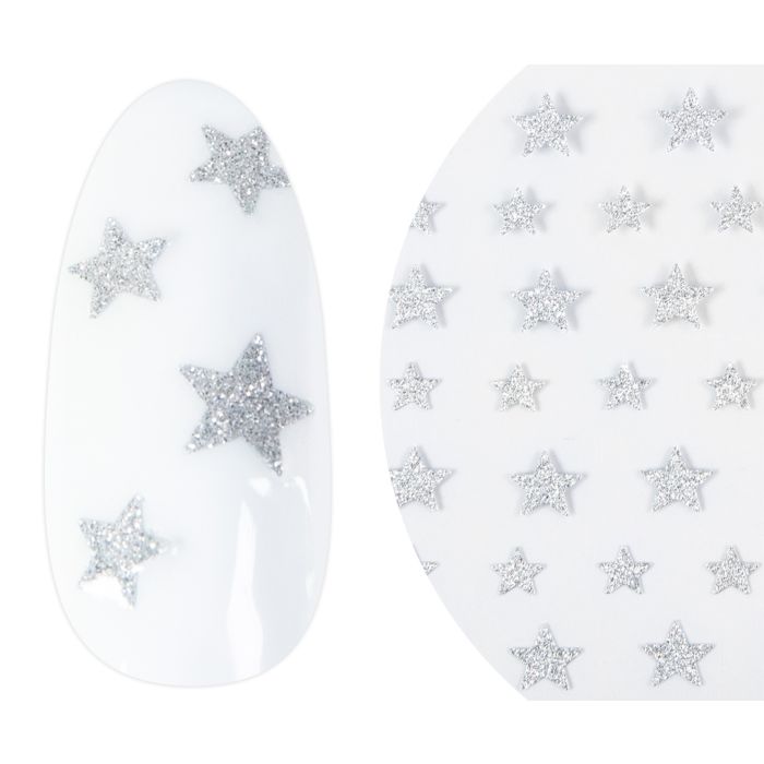 17255 3d diamond glitter silver little star tip neu Emmi-Nail 3D Diamond Glitter Nail Sticker Silver Little Star