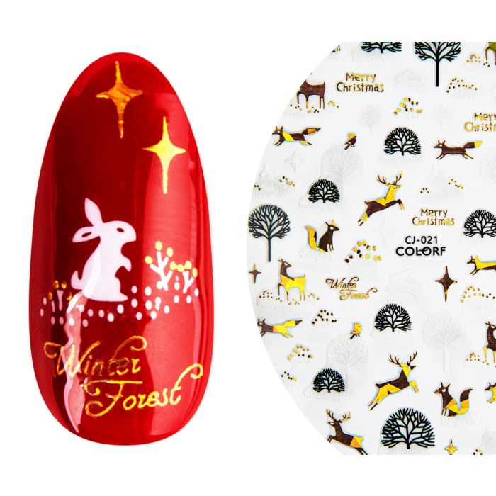 17756 3d art sticker wild christmas rot 1 Emmi Nail 3D Art Nail Sticker Wild Christmas - immagine 2