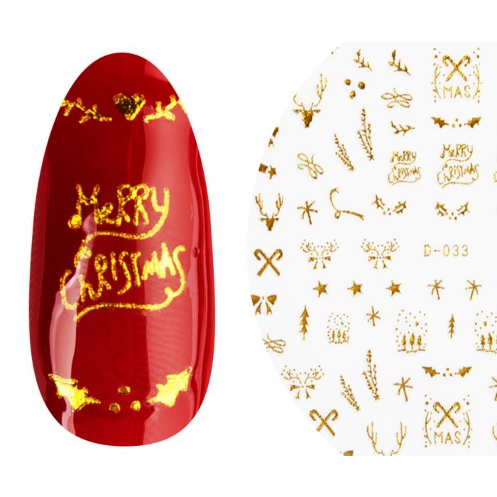 17759 3d art nail sticker golden christmas mit tip Emmi Nail 3D Art Nail Sticker Golden Christmas