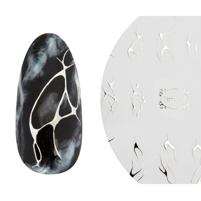 18116 pure silver tip Emmi-Nail 3D Art Nail Sticker Pure Silver