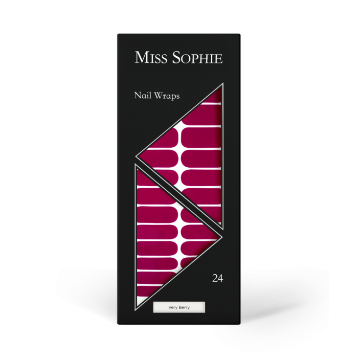 277 very berry rendering black nail wrap 24 1 Miss Sophie Nail Wraps Very Berry - immagine 4