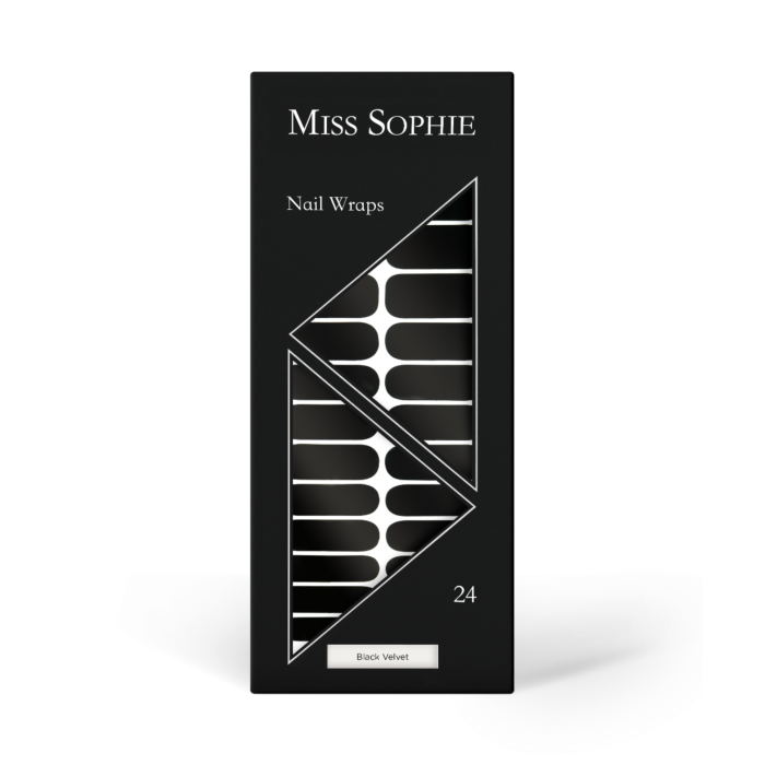 black velvet rendering black nail wrap 24 Miss Sophie Nail Wraps Black Velvet - immagine 4