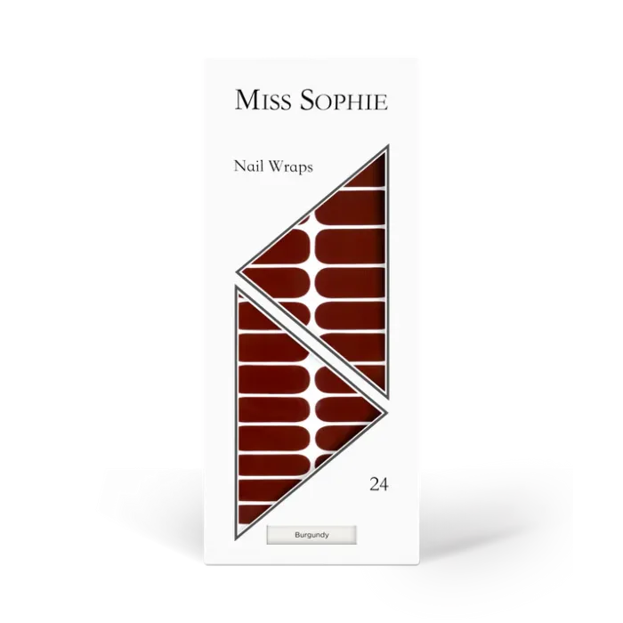 burgundy package Miss Sophie Nail Wraps Burgundy - immagine 4