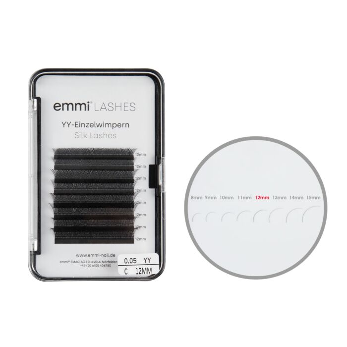 18597 silk lashes 12mm Emmi®-Lashes Silk YY-Lashes ciglia singole C-Curl 0,05 mm - immagine 3