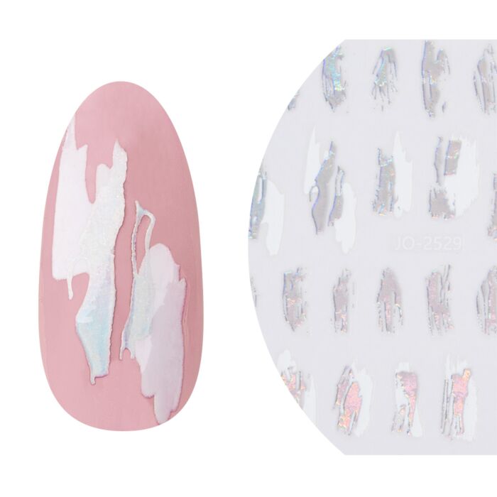 18629 brushing you silver white tip Emmi-Nail 3D Art Nail Sticker Brushing You "Silver/White"