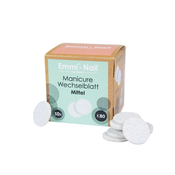 20386 blatt 80 mittel verpackung 1 Emmi-Nail Fogli intercambiabili per manicure/pedicure medio 50 pezzi -K80-