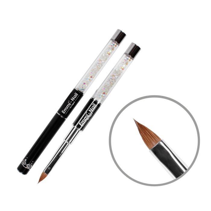 gel pinsel gr6 schwarz 1 Dimensioni del pennello per gel per unghie Emmi. 6 argento nero - immagine 7