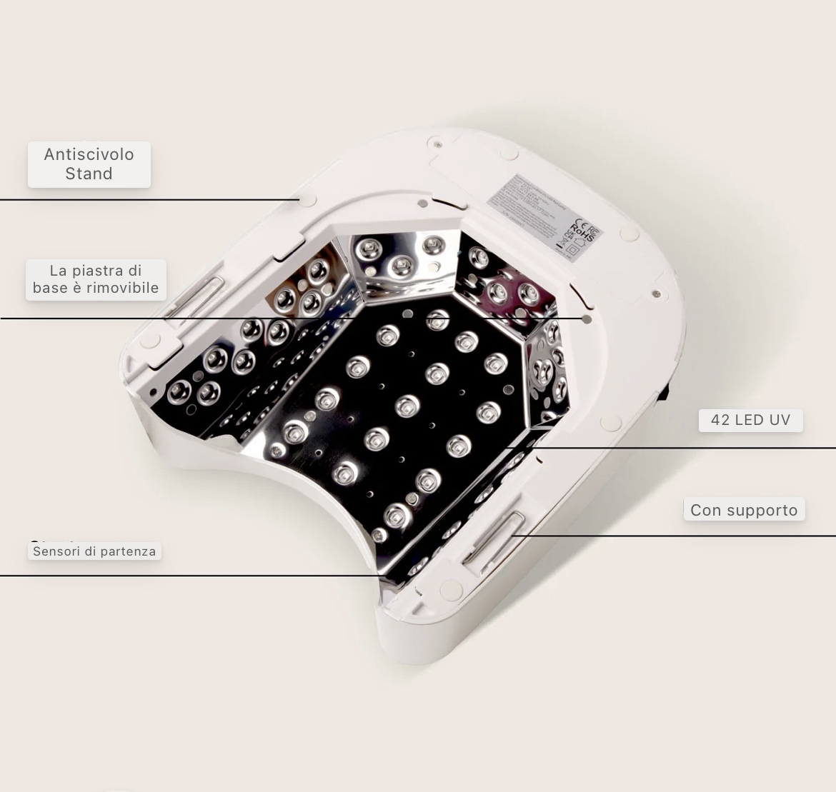 IMG 9585 EMMI POWER 68 UV/LED LAMPADA PER UNGHIE BIANCA *A BATTERIA* - immagine 3