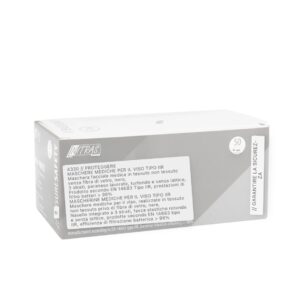 IMG 0153 MASCHERINA FACCIALE A 3 STRATI EN14683 TIPO IIR 50 PEZZI BIANCO